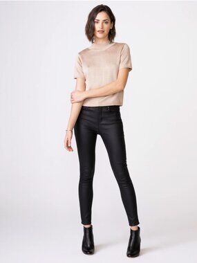 Unpublished Olivia Black Skinny Faux-Leather Pants Sz 25